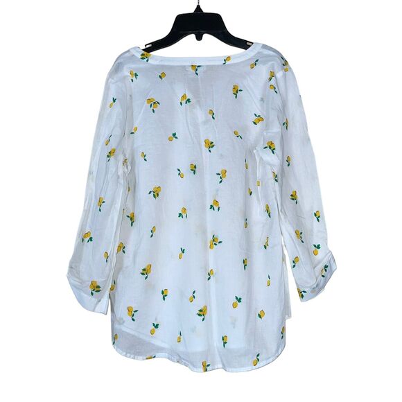 Van Heusen Blouse Lemon Floral Bundle Shirts Popover Tunic - Picture 5 of 15